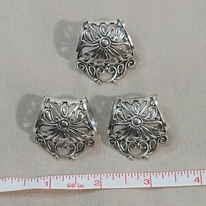 Extra Large Silver Scarf Pendant Bail Jewelry Connectors